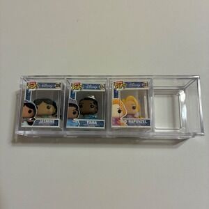 Disney Princess Bitty Pop! Jasmine Tiana Rapunzel Figures with Display Case